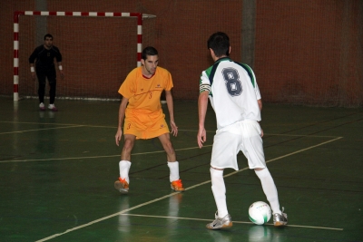 Un momento del encuentro de futbol sala