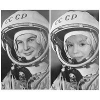 La recreación de la astronauta Valentina Tereshkova